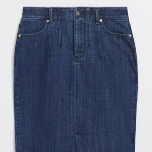 White House Black Market Denim Corset Pencil Skirt Size 10 EUC